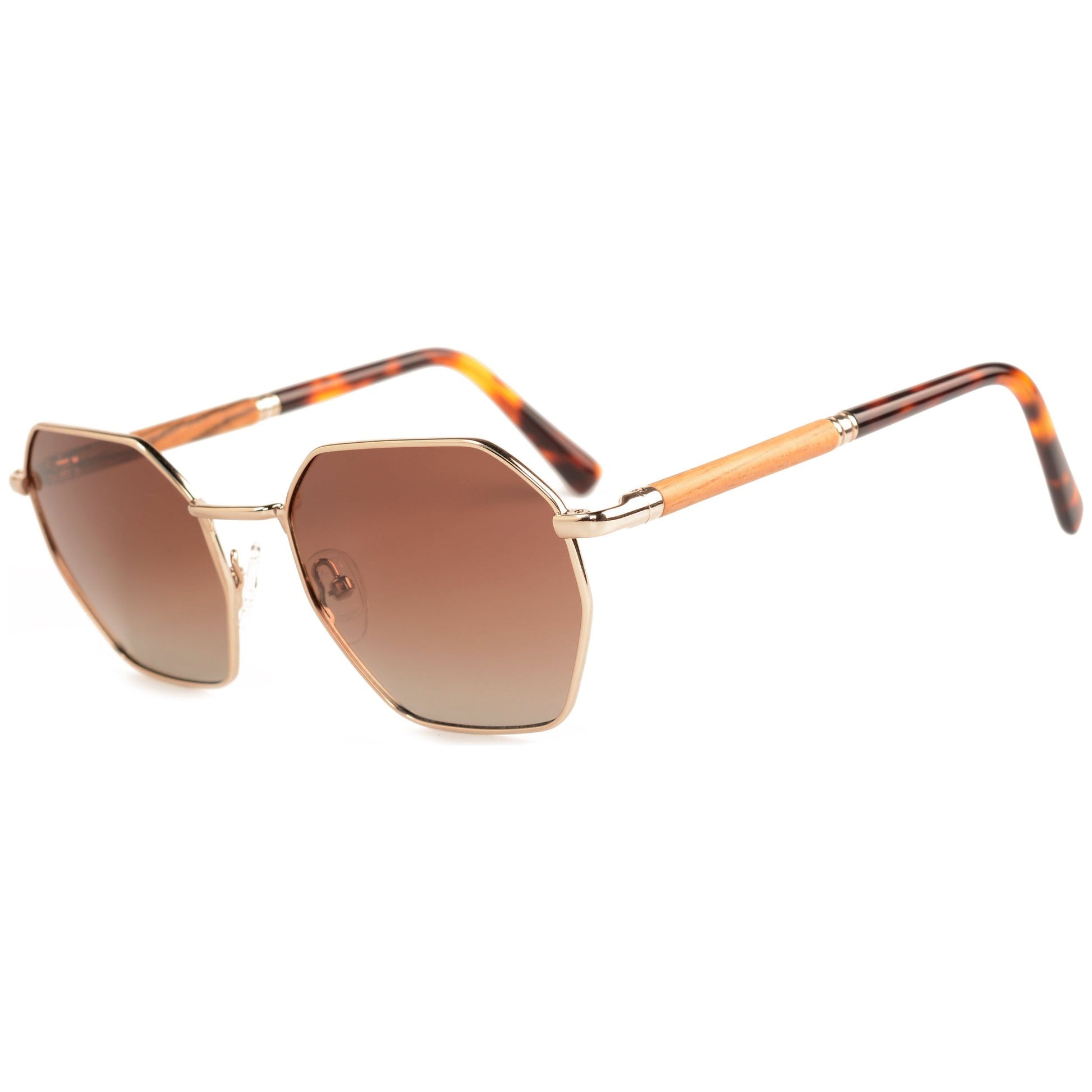 Halle - Monel & Wood Sunglasses
