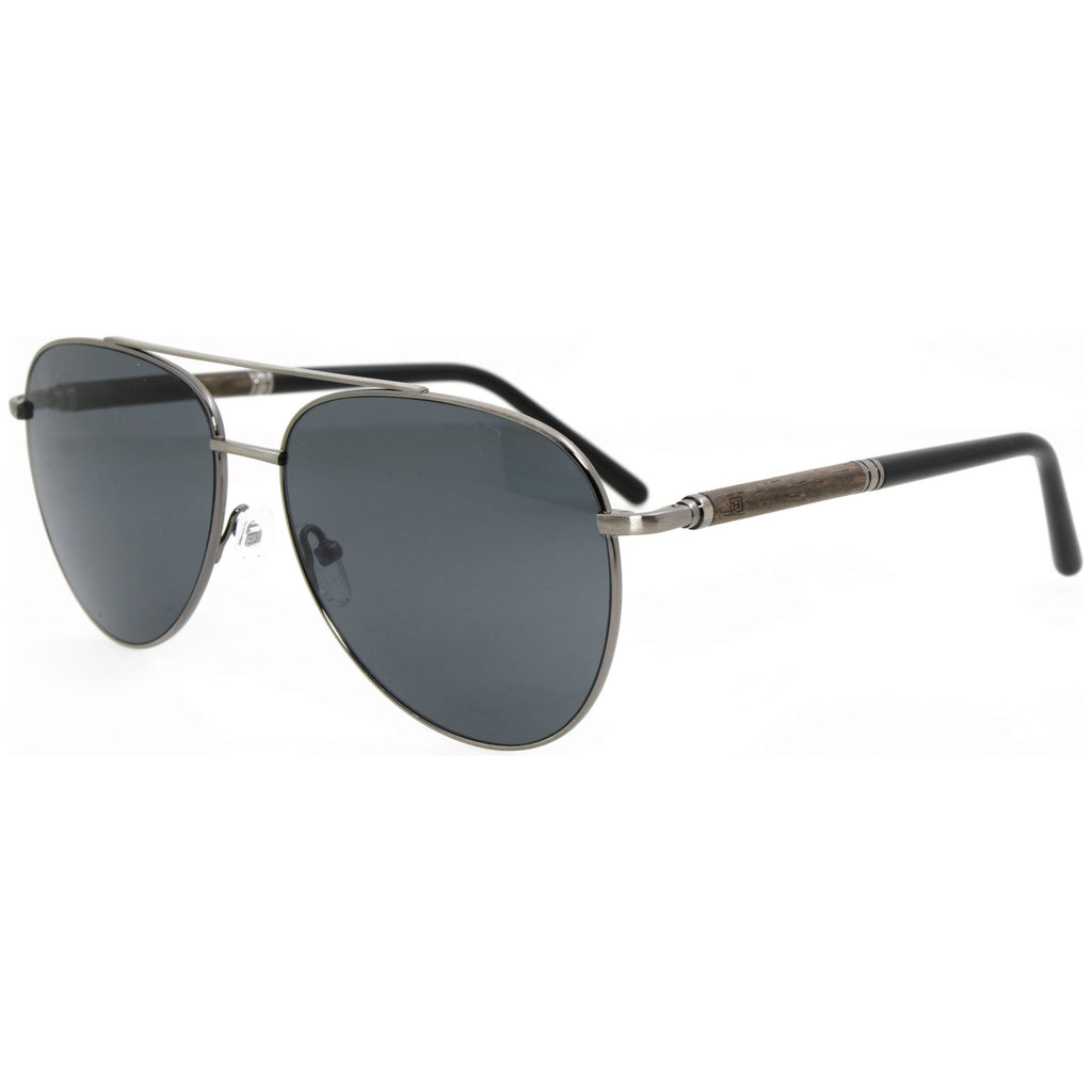 Stig - Titanium & Wood Aviator Sunglasses